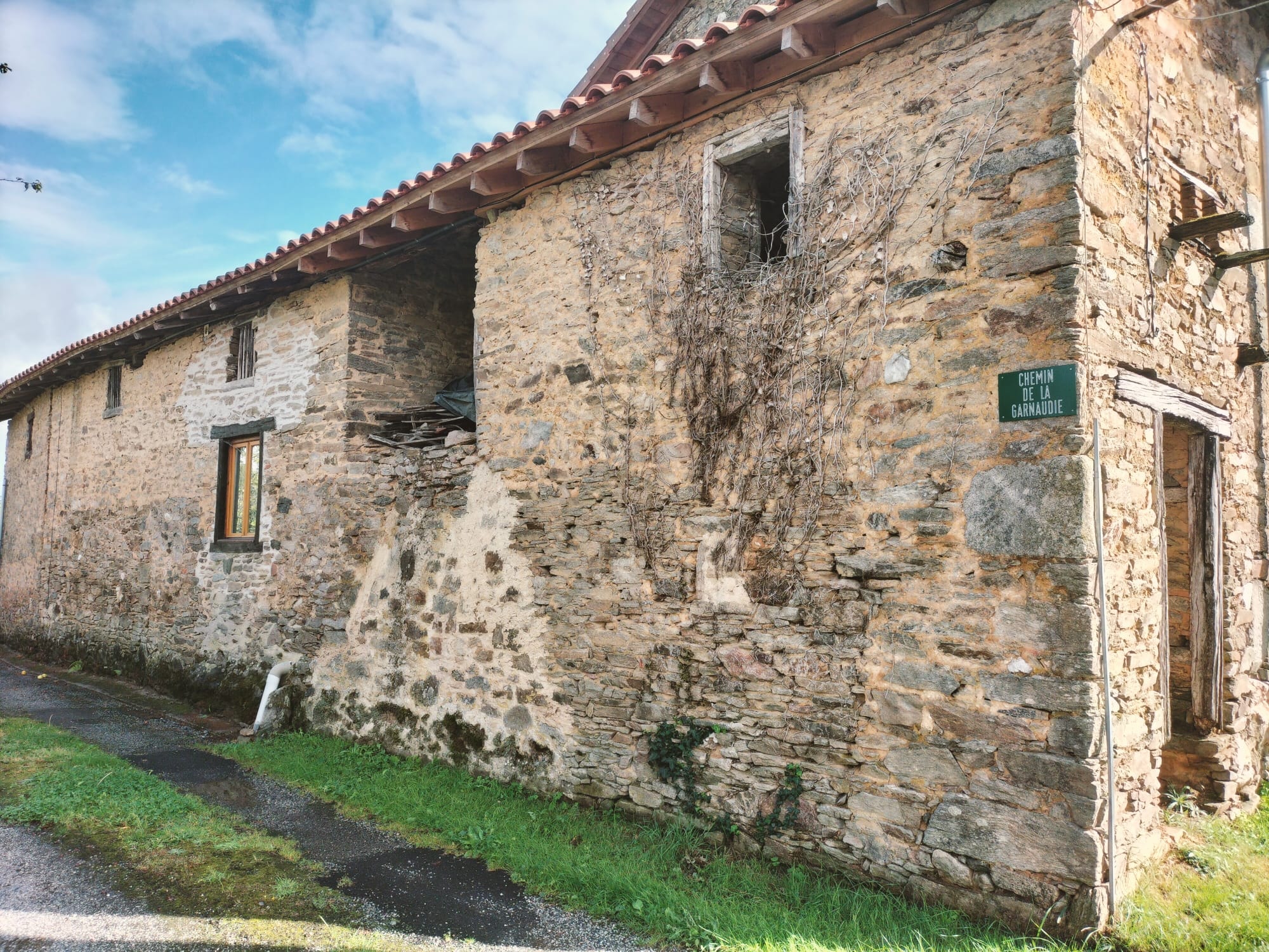 Stone farmhouse exterior in the French countryside
